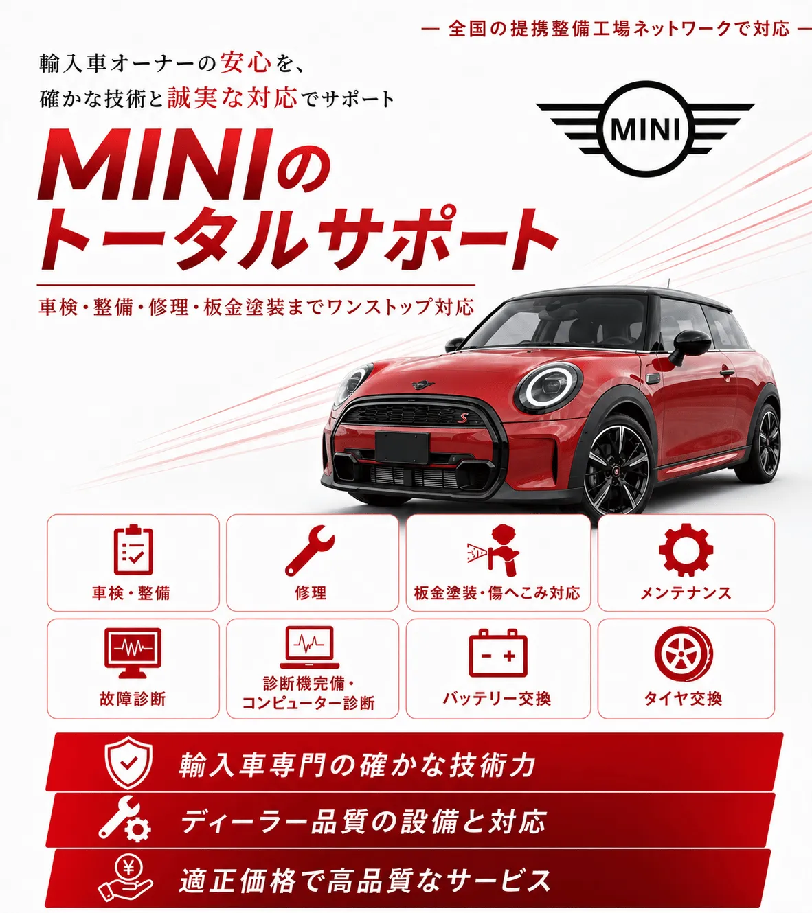 MINIの車検・修理・整備・板金塗装